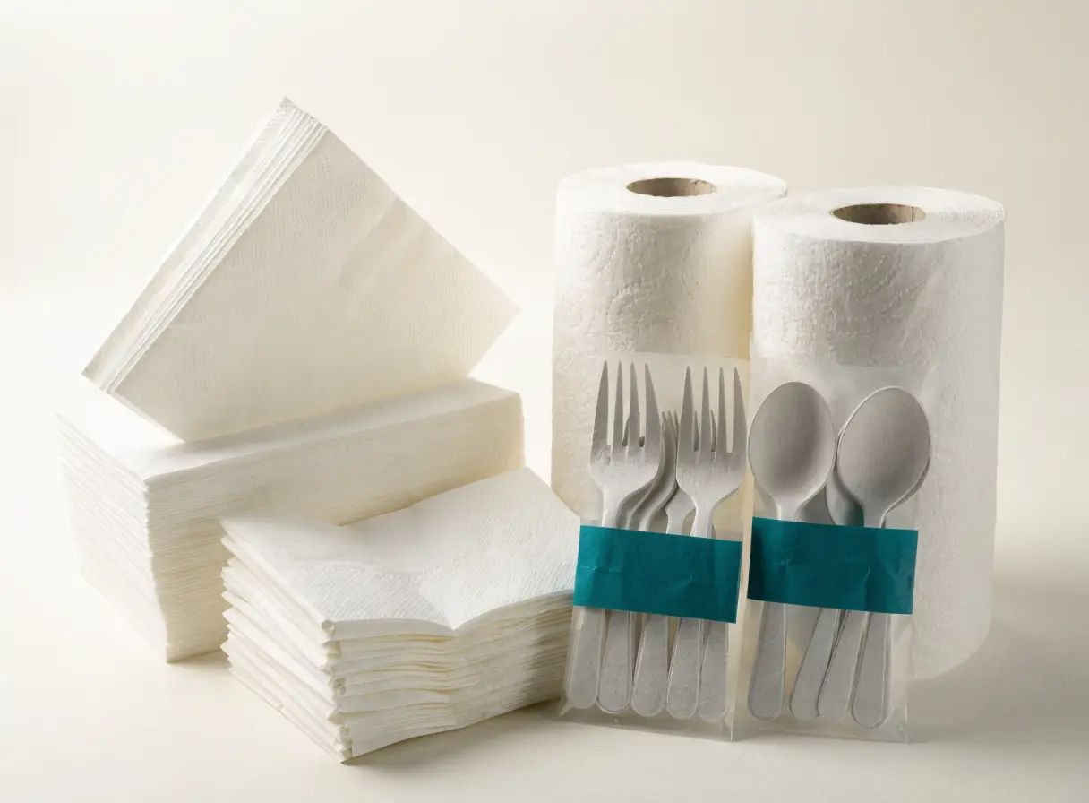 Papírové ubrousky a hygienický materiál